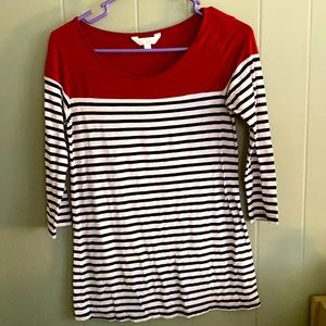 Striped 3/4 sleeve top